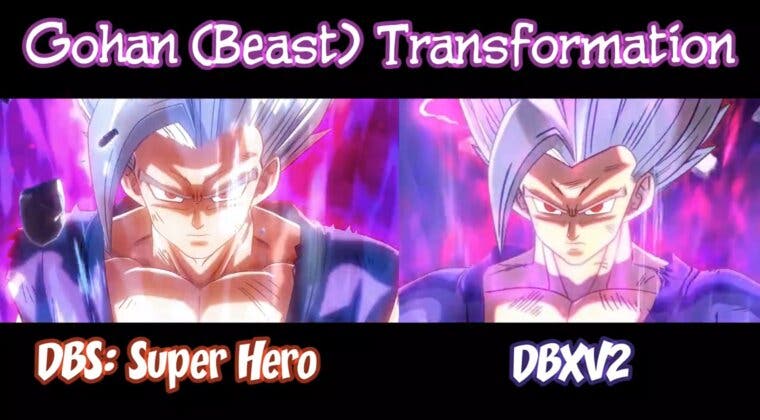 Imagen de Comparan la transformación de Gohan Bestia en DBS: Super Hero y en Xenoverse 2: ¿Dónde es mejor?