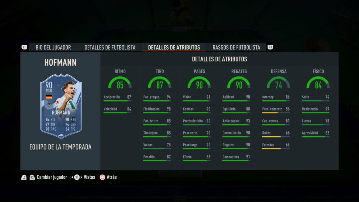 Stats in game Hofmann TOTS FIFA 23 Ultimate Team