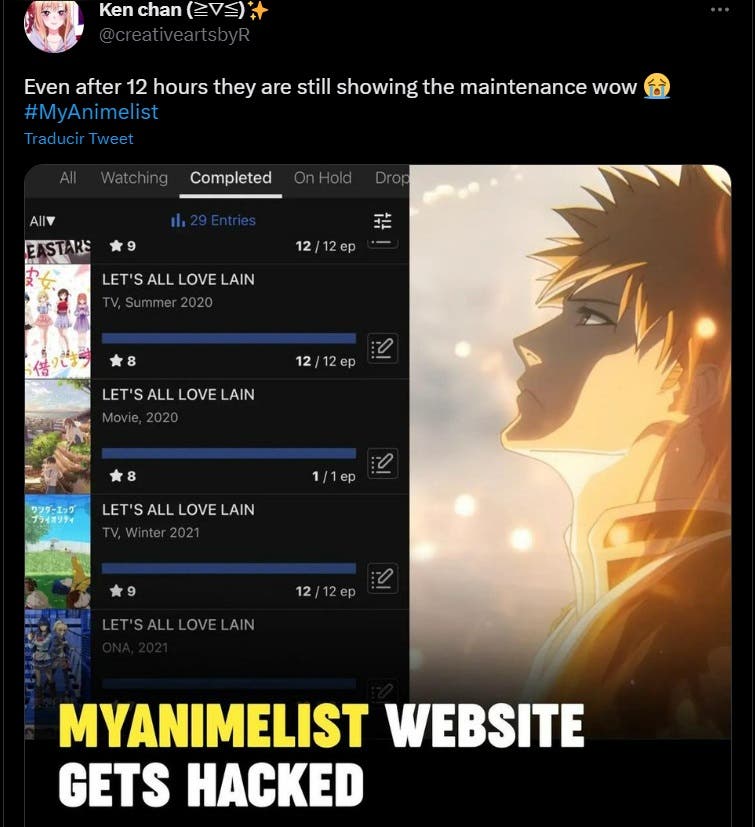 Hacker invade MyAnimeList para colocar o seu anime preferido no