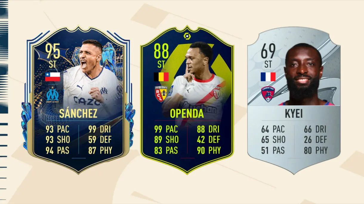 Mejores cartas de Alexis Sánchez, Openda y Kyei (nominados POTM Ligue 1 abril) FIFA 23 Ultimate Team