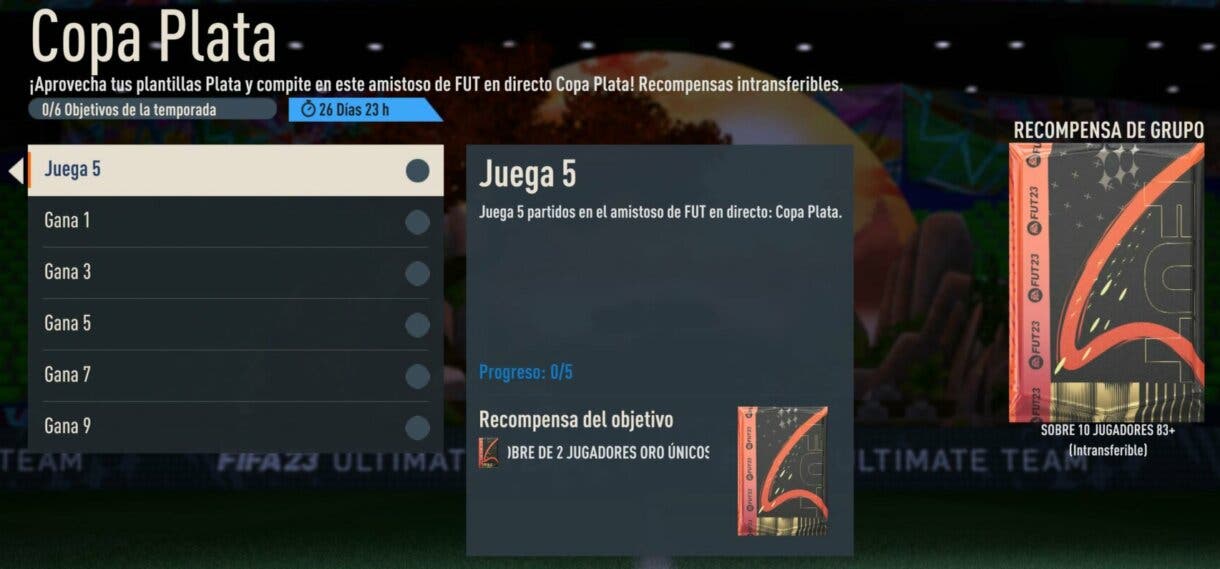 Objetivos Copa Plata FIFA 23 Ultimate Team