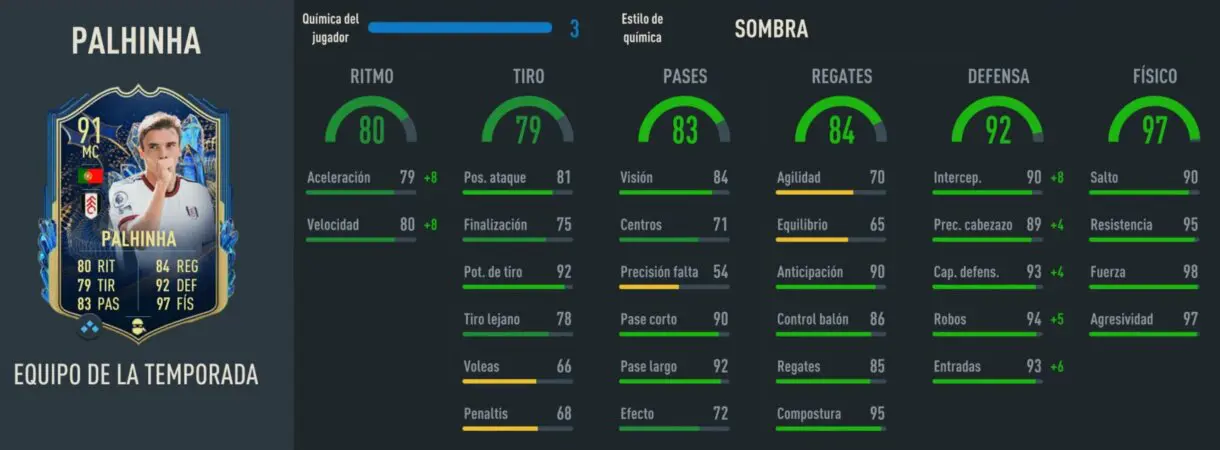 Stats in game Palhinha TOTS FIFA 23 Ultimate Team