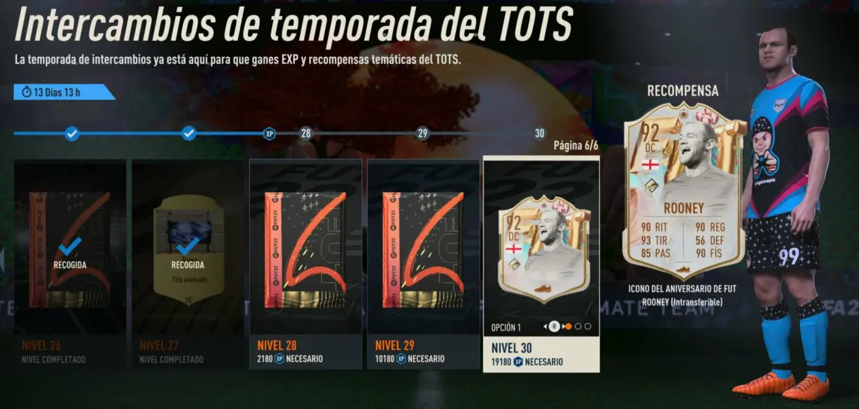 Actual pase de temporada de FIFA 23 Ultimate Team mostrando el último nivel