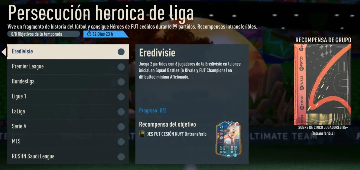 Objetivos Persecución heroica de liga FIFA 23 Ultimate Team