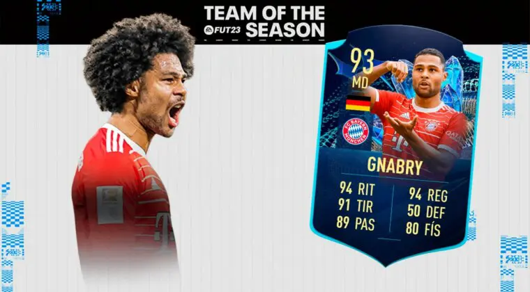 Imagen de FIFA 23: ¿Merece la pena Serge Gnabry TOTS Moments? + Solución del SBC