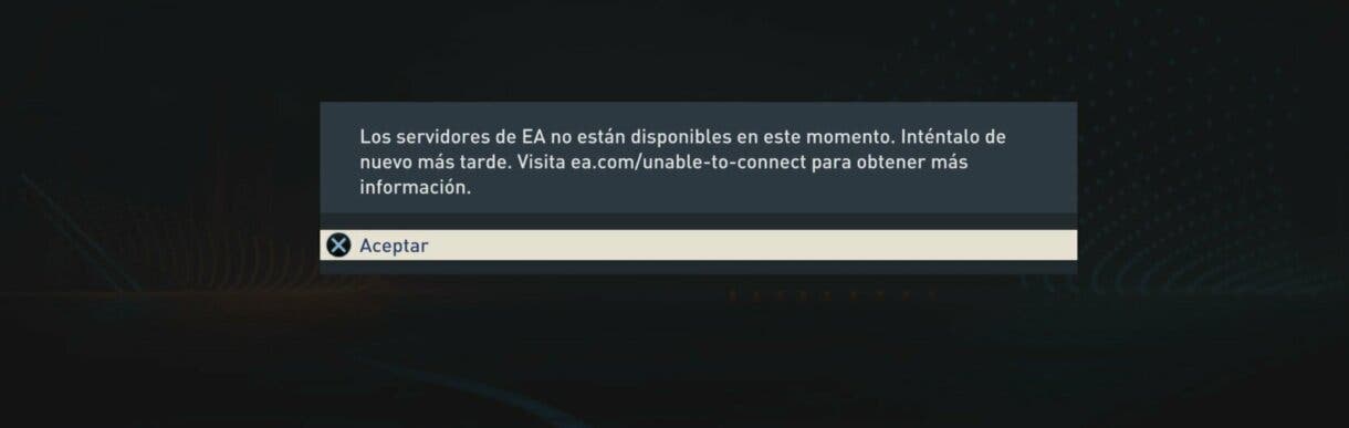 Mensaje de servidores de EA no están disponibles en este momento FIFA 23 Ultimate Team