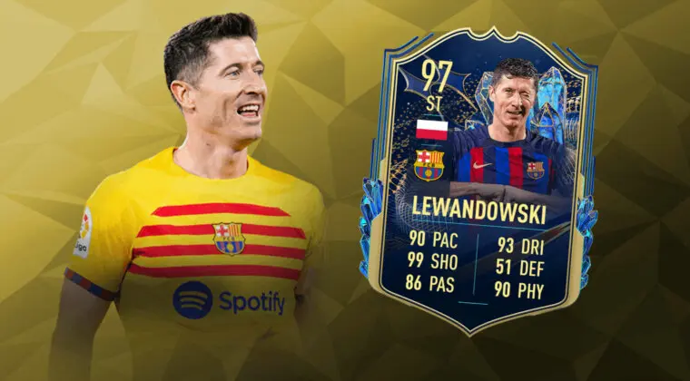 Imagen de FIFA 23: Review de Lewandowski TOTS. ¿Delantero top más asequible que otros o poco especial?