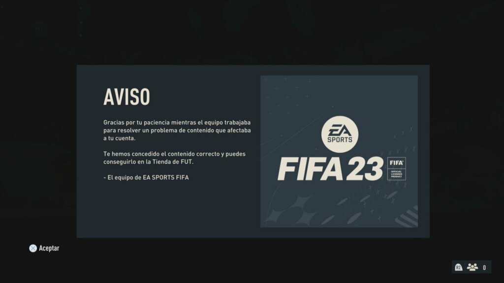 aviso problema de contenido fifa 23