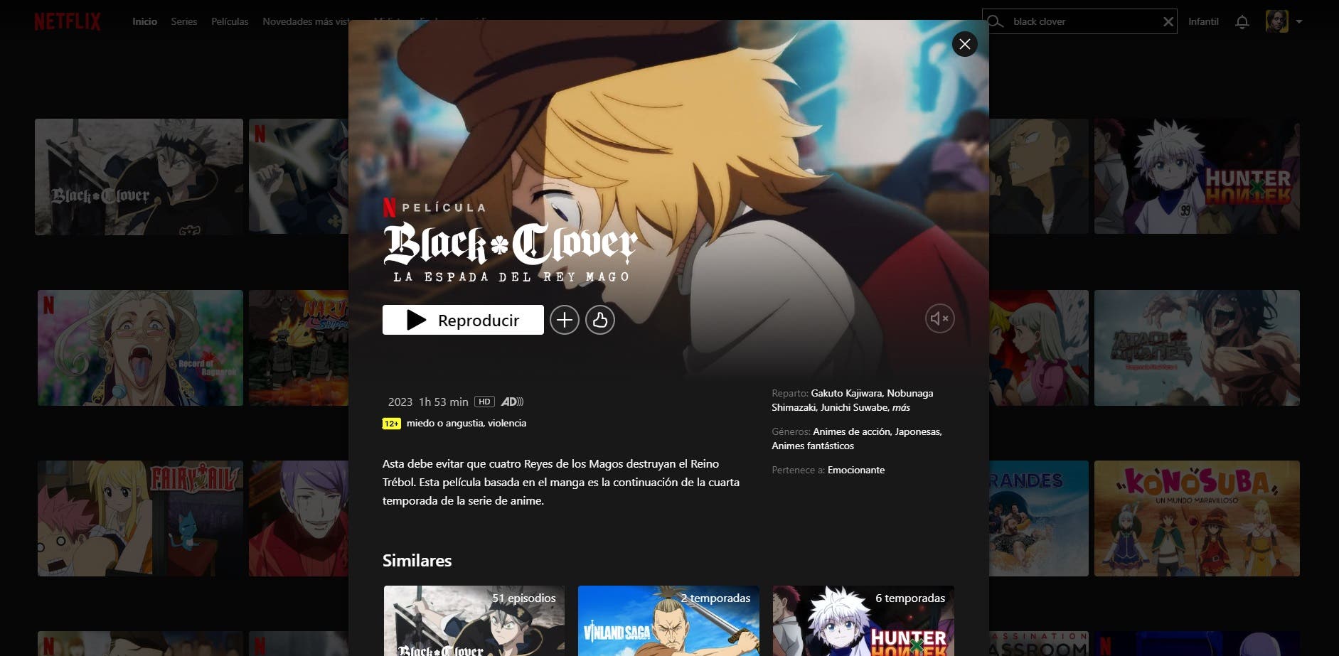 Black Clover: Sword of the Wizard King” Link para ver la película