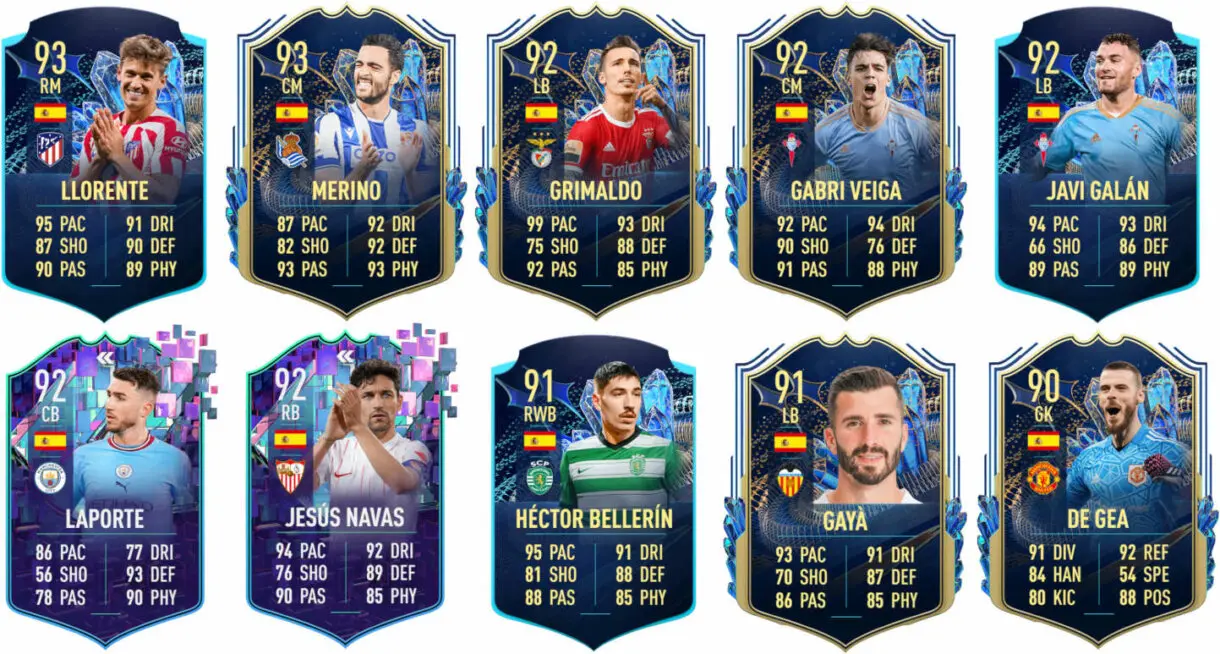 Principales cartas competitivas España FIFA 23 Ultimate Team
