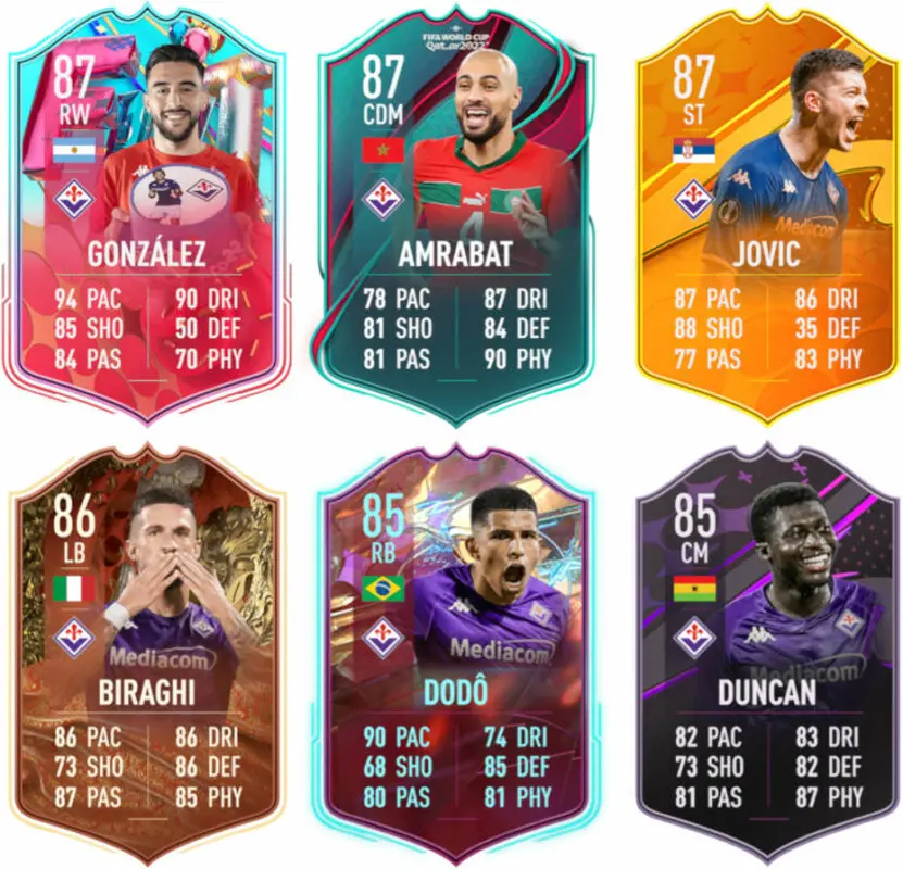 Principales versiones especiales Fiorentina FIFA 23 Ultimate Team