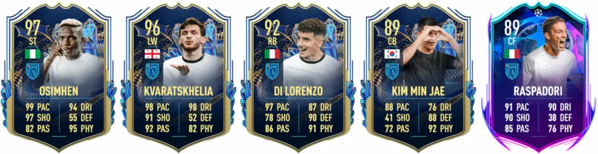 Principales versiones especiales Napoli FIFA 23 Ultimate Team