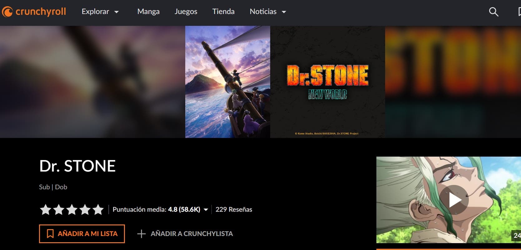 Dr. Stone - Ver la serie online completas en español
