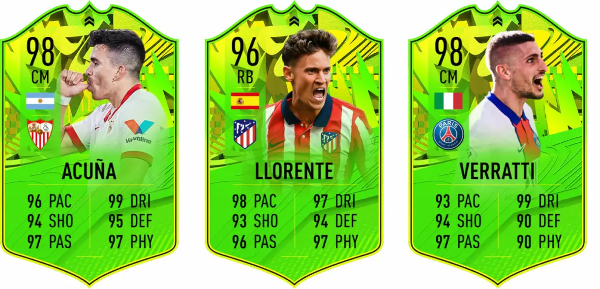 Cartas Path to Glory Acuña, Marcos Llorente y Verratti FIFA 21 Ultimate Team