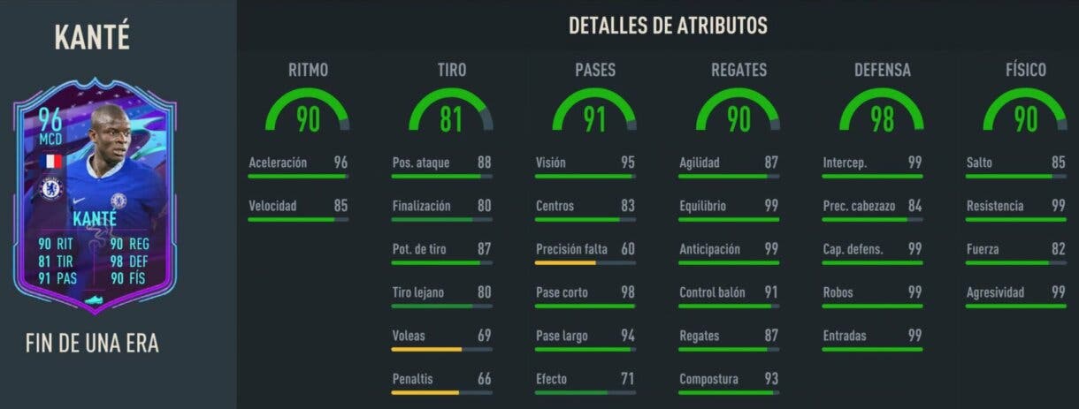 Stats in game Kanté Fin de Una Era FIFA 23 Ultimate Team