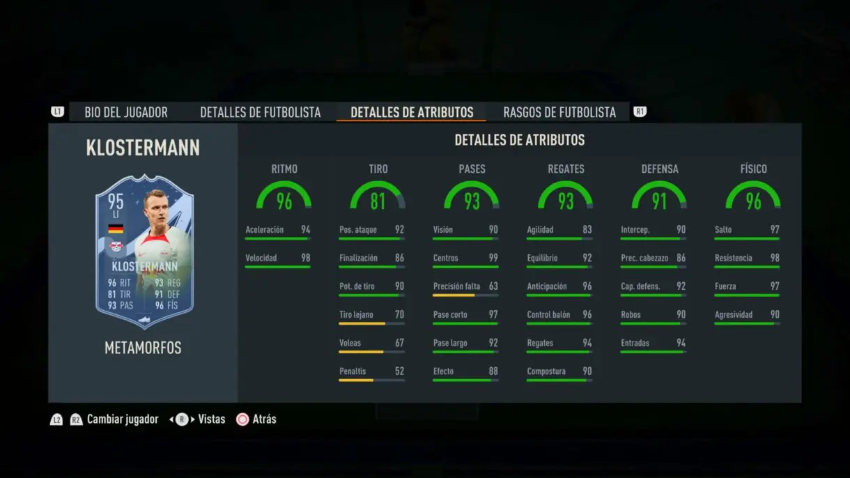 Stats in game Klostermann Metamorfos FIFA 23 Ultimate Team