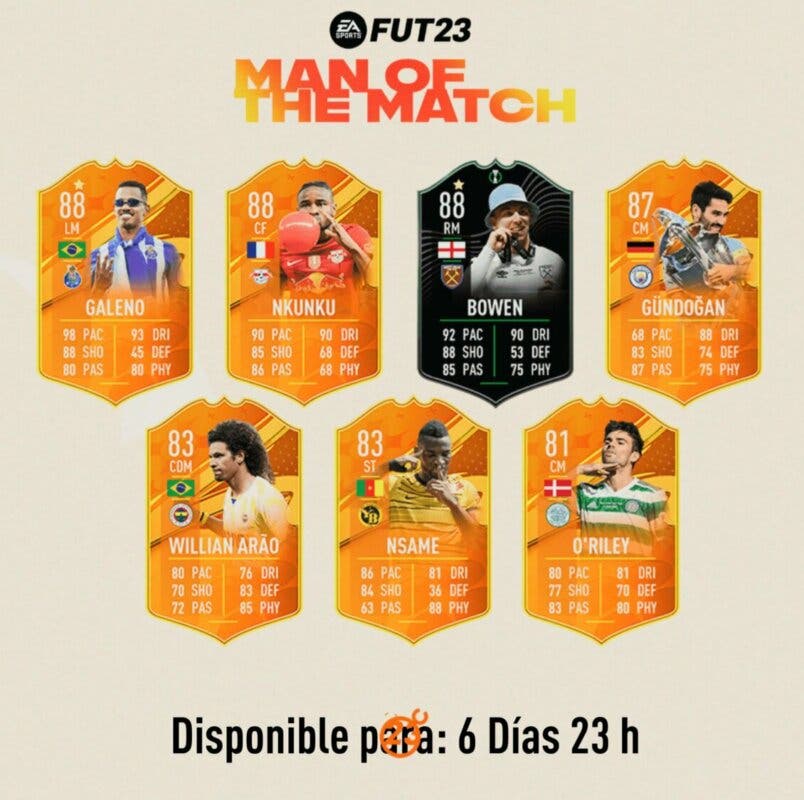 Todas las cartas MOTM de la nueva tanda de FIFA 23 Ultimate Team