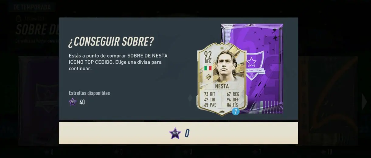 Canjeando a Nesta Icono Prime cedido desde FUT Moments FIFA 23 Ultimate Team