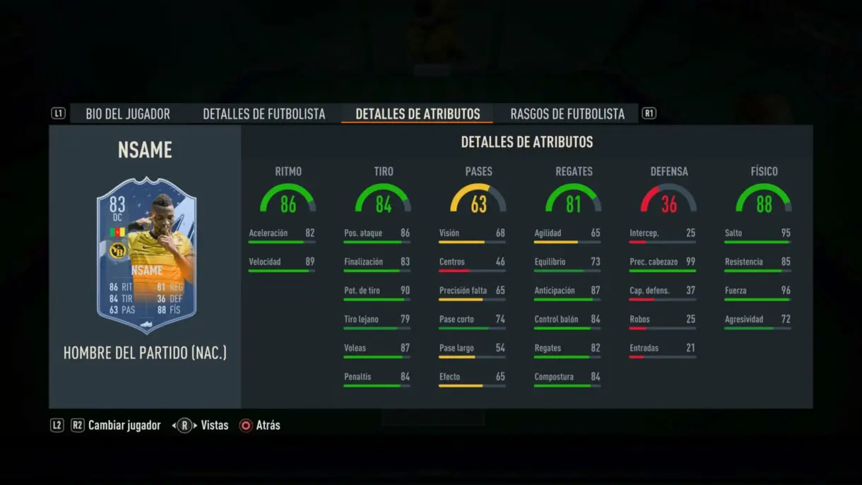 Stats in game Nsame MOTM FIFA 23 Ultimate Team