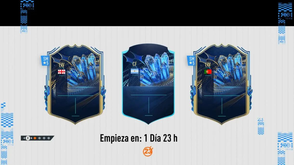 Pantalla de carga FIFA 23 Ultimate Team con pistas sobre tres jugadores del TOTS de la Serie A