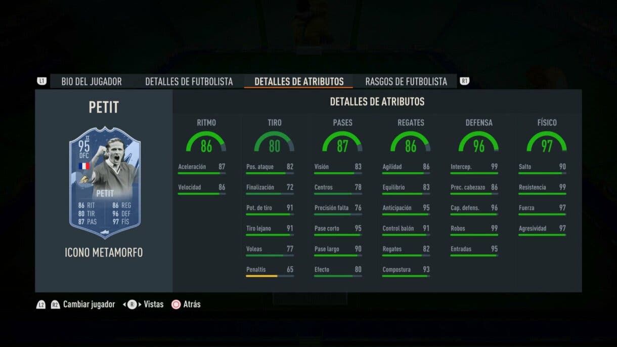 Stats in game Petit Icono Metamorfo DFC FIFA 23 Ultimate Team
