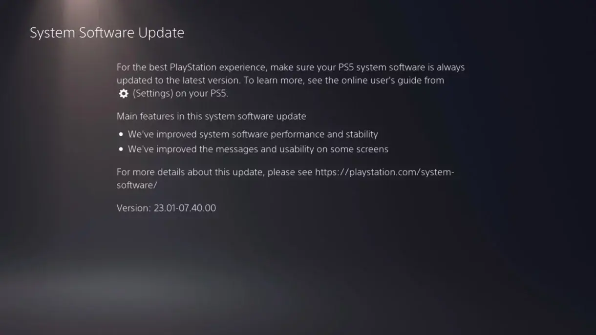 PS5 Firmware
