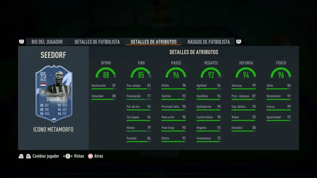 Stats in game Seedorf Icono Metamorfo FIFA 23 Ultimate Team