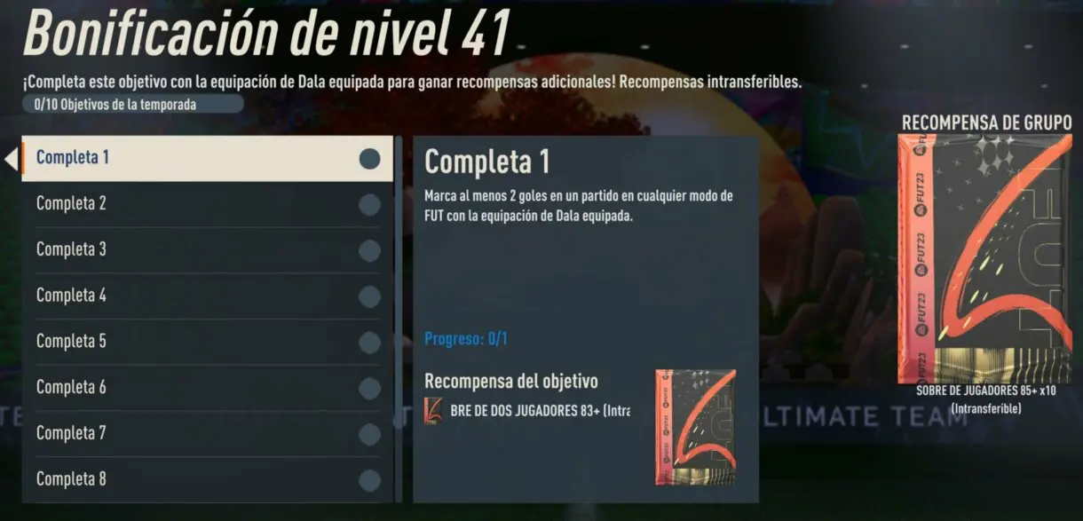 Hitos Bonificación de nivel 41 FIFA 23 Ultimate Team