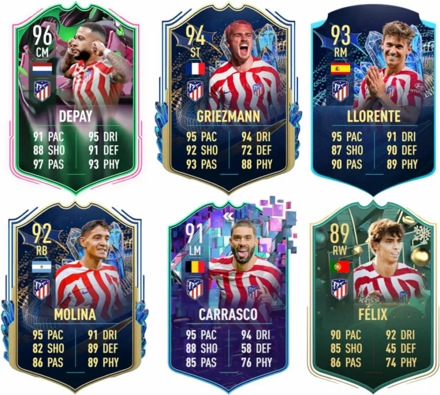 Principales versiones especiales Atlético de Madrid FIFA 23 Ultimate Team