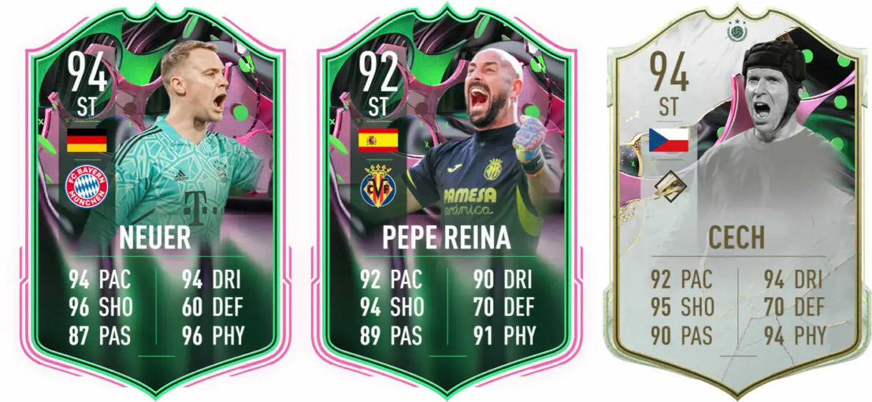 Cartas Neuer y Reina Metamorfos; Cech Icono Metamorfo FIFA 23 Ultimate Team