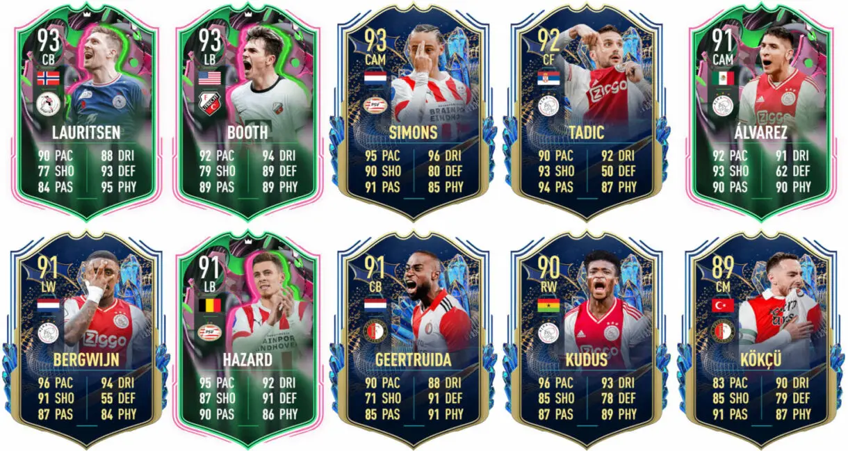 Ejemplos cartas competitivas Eredivisie FIFA 23 Ultimate Team