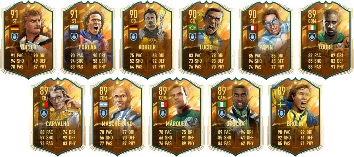 Todas las cartas de los Héroes de la Copa Mundial transferibles +89 de FIFA 23 Ultimate Team