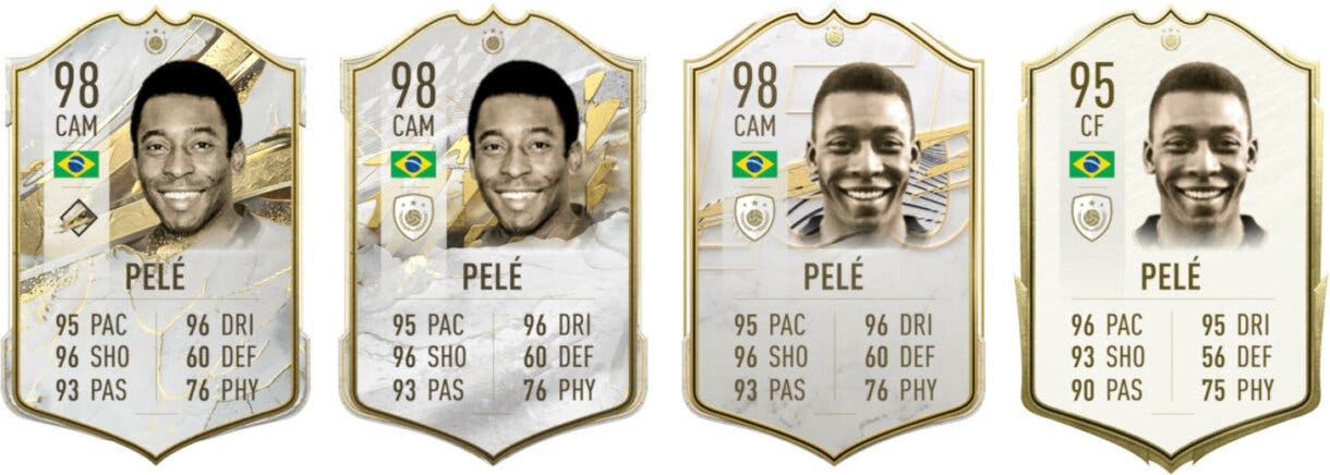 Cartas Pelé Icono FIFA 20, 21, 22 y 23 Ultimate Team