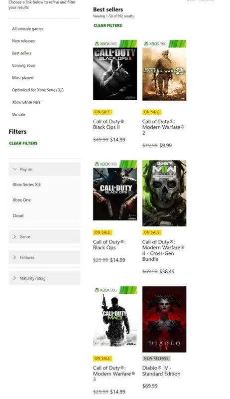 Top ventas Microsoft