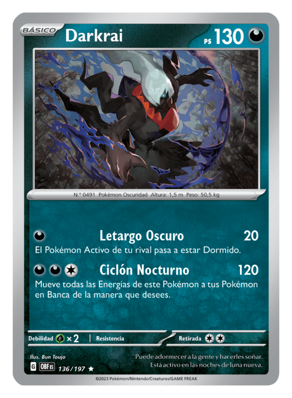 JCC Pokemon Llamas Obsidianas Darkrai