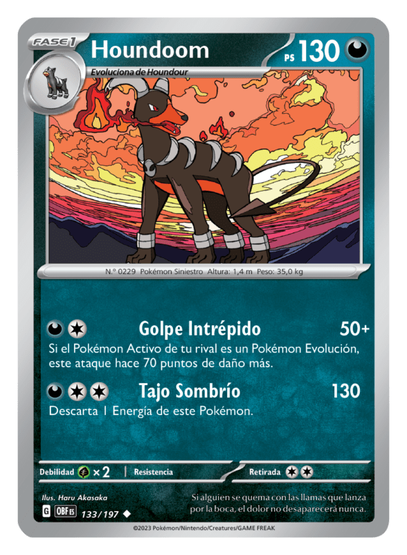 JCC Pokemon Llamas Obsidianas Houndoom ex