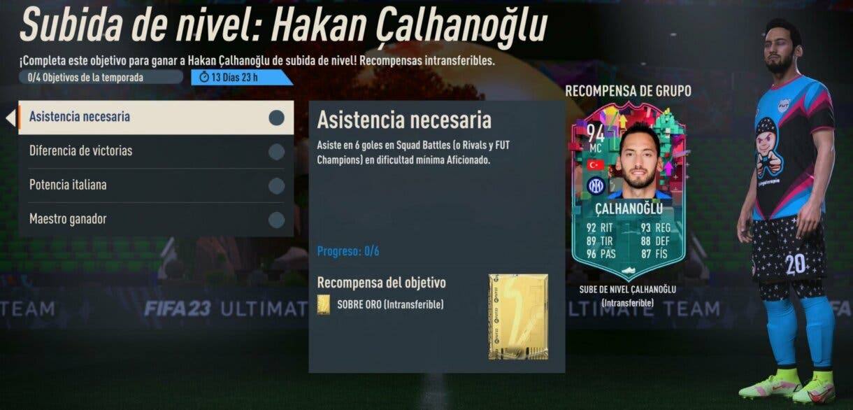 Objetivos Subida de nivel: Hakan Çalhanoglu FIFA 23 Ultimate Team