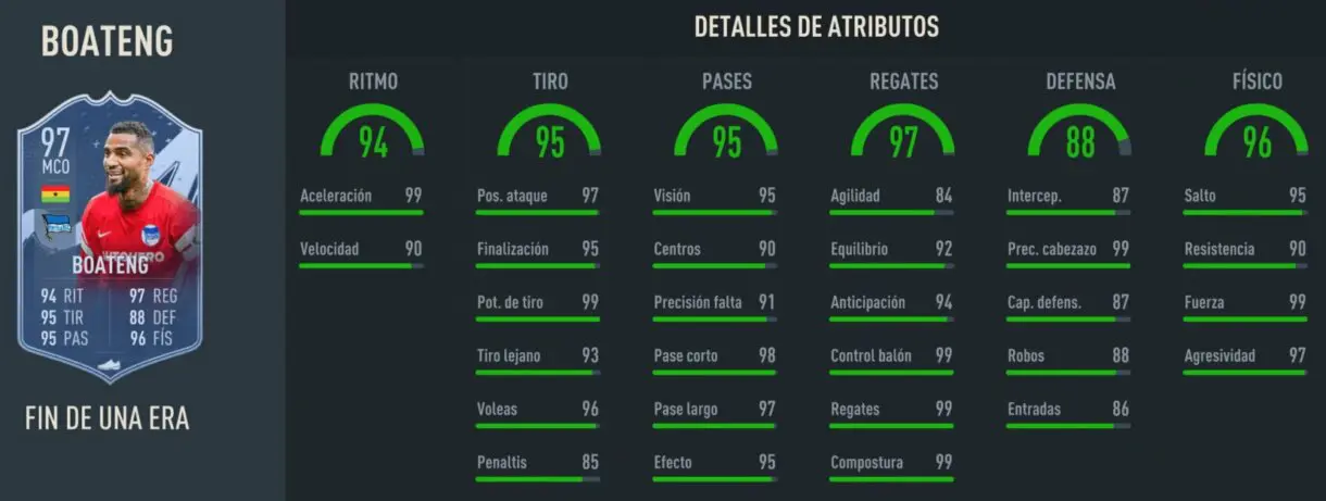 Stats in game Boateng Fin de Una Era FIFA 23 Ultimate Team