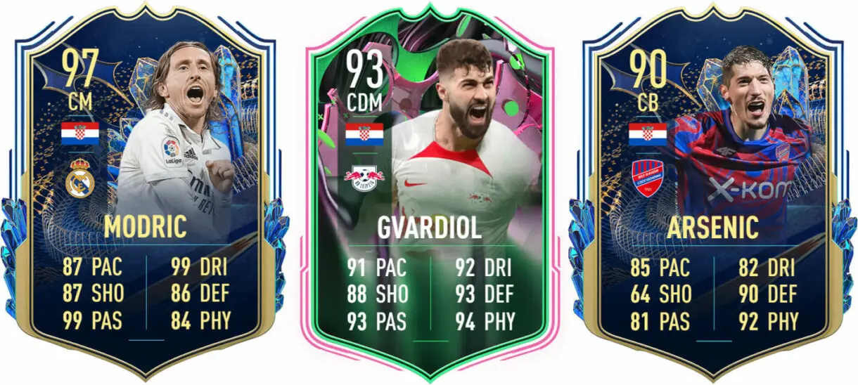 Cartas TOTS Modric y Arsenic, y Gvardiol Metamorfos (Croacia) FIFA 23 Ultimate Team