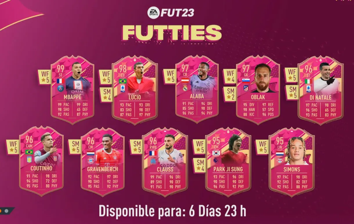 Todas las cartas del cuarto equipo FUTTIES de FIFA 23 Ultimate Team