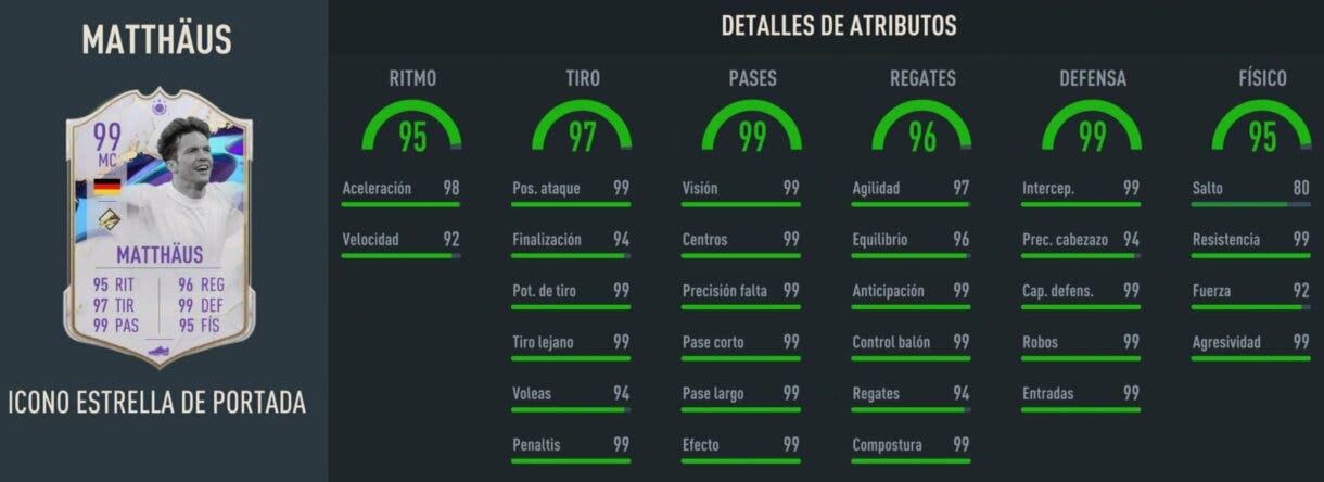 Stats in game Matthäus Icono Estrella de Portada FIFA 23 Ultimate Team