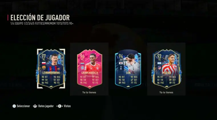 Imagen de FIFA 23: ¿Merece la pena el SBC Elección de jugador del TOTS, metamorfo o de FUTTIES 90+?