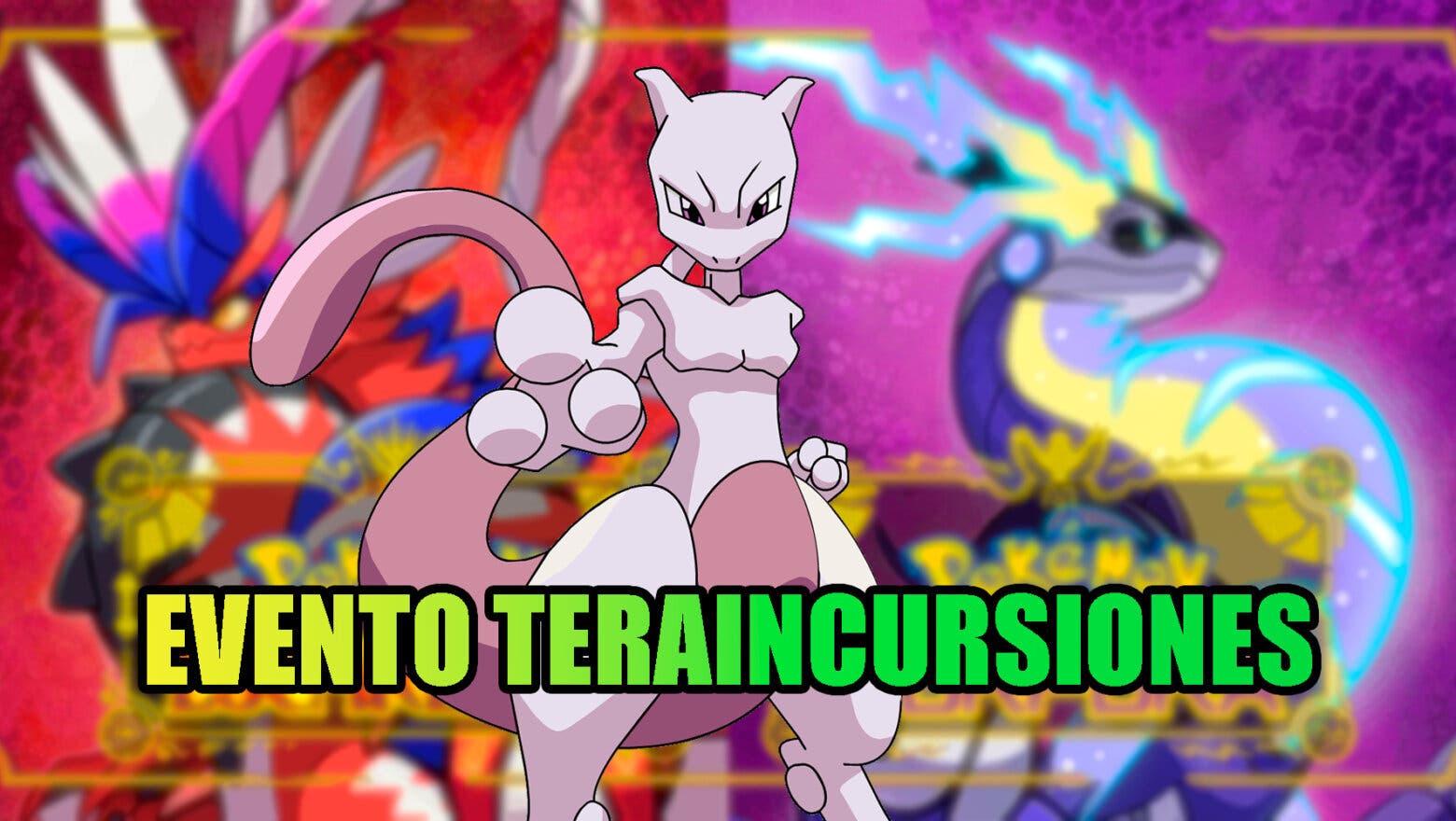 Pokemon Escarlata y Purpura evento Teraincursiones Mewtwo