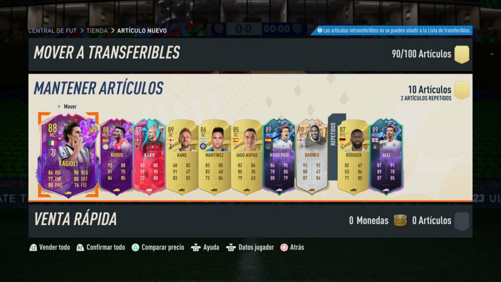 sobre de diez 85 fifa 23 14 de agosto