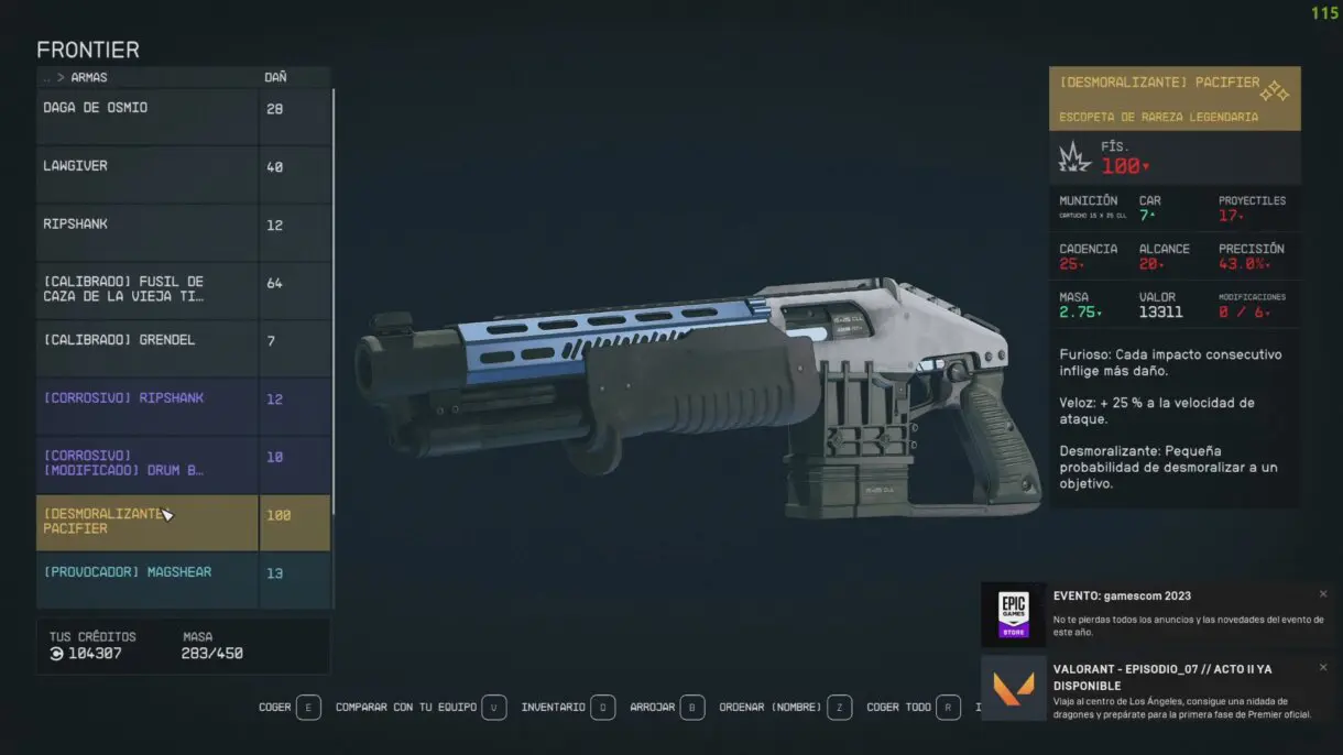 Starfield arma