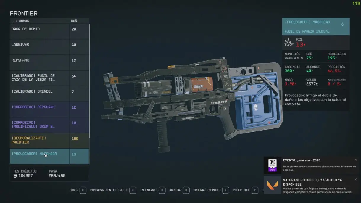 Starfield arma
