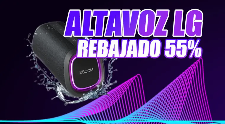 Imagen de Rebajado un 55%: Altavoz inalámbrico LG XBOOM Go resistente al agua y LED variable