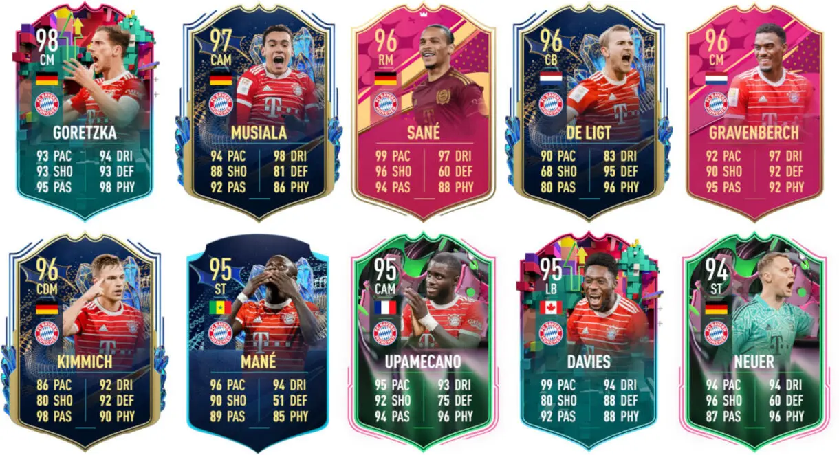 Ejemplos cartas útiles Bayern de Múnich FIFA 23 Ultimate Team