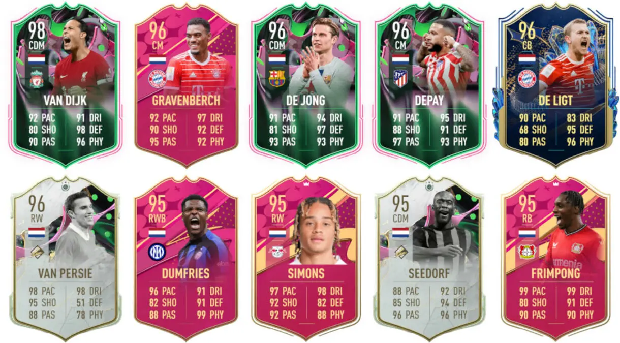 Ejemplo cartas competitivas Países Bajos FIFA 23 Ultimate Team