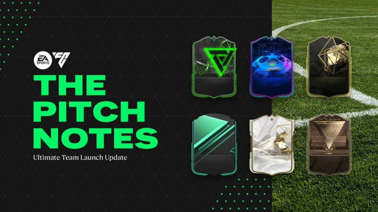 Portada de las notas de campo de la actualización de lanzamiento de Ultimate Team que muestra algunos diseños de cartas de EA Sports FC 24